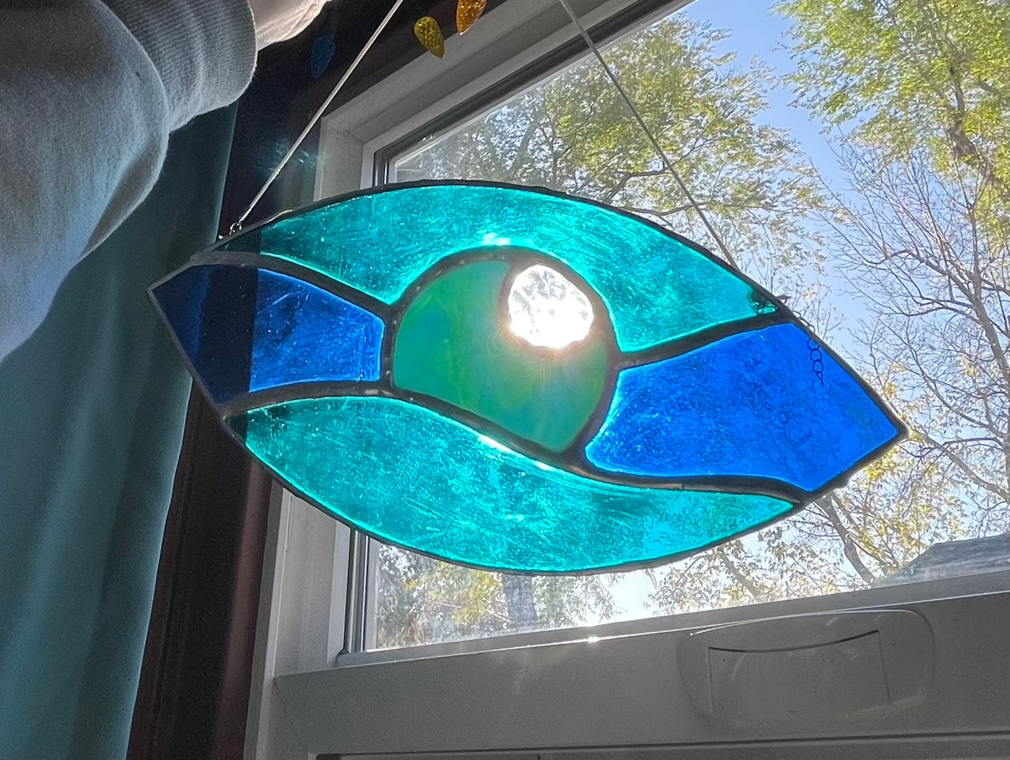Ocean Eyes Stained Glass Panel