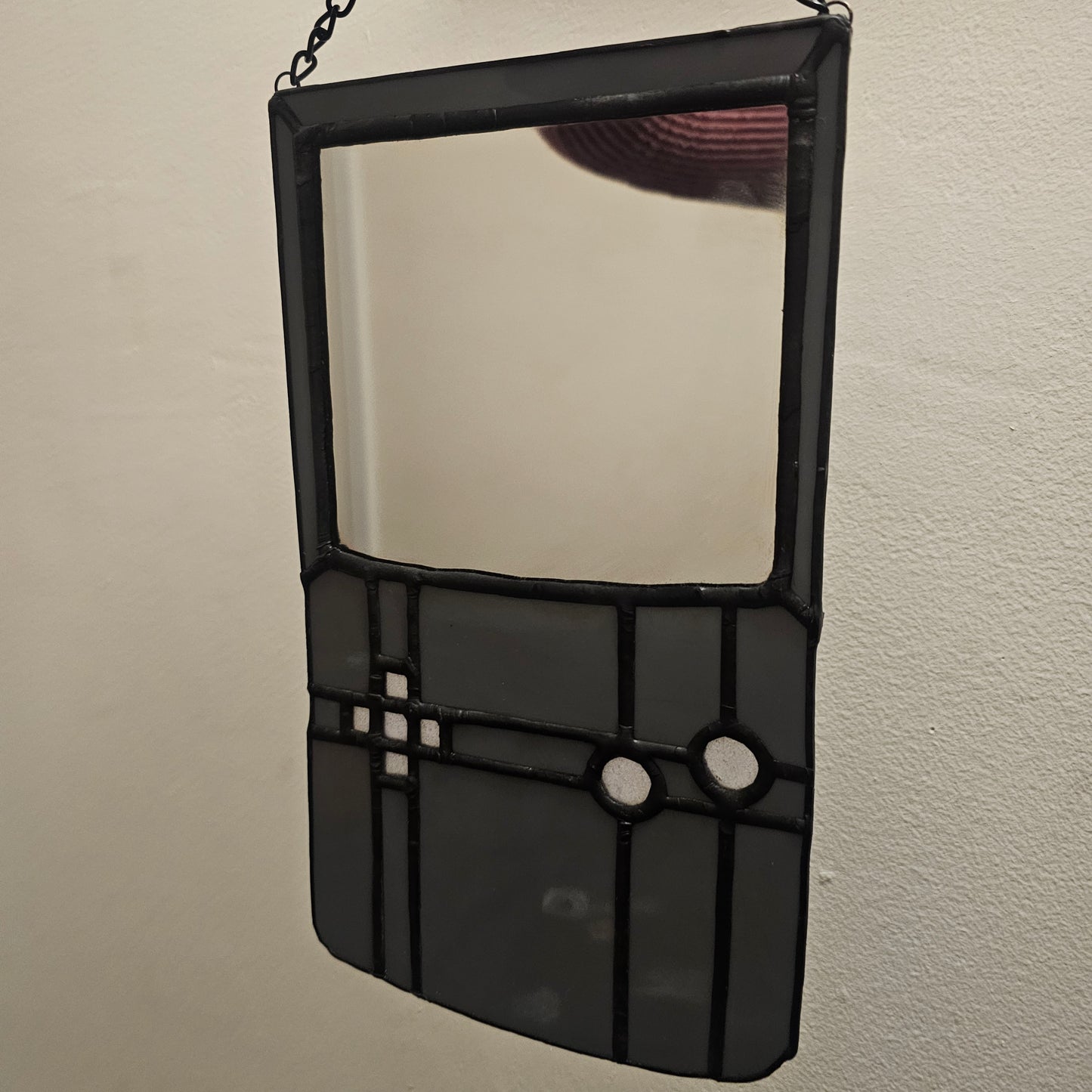 Grey Retro Gamer - Stained Glass Mirror