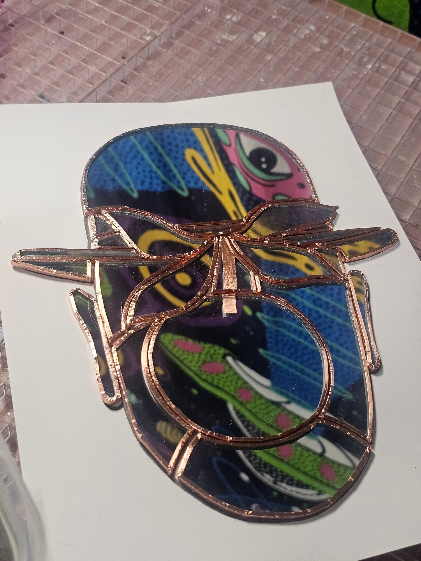 Magritte Mirror - Tiffany Stained Glass Wall Mirror