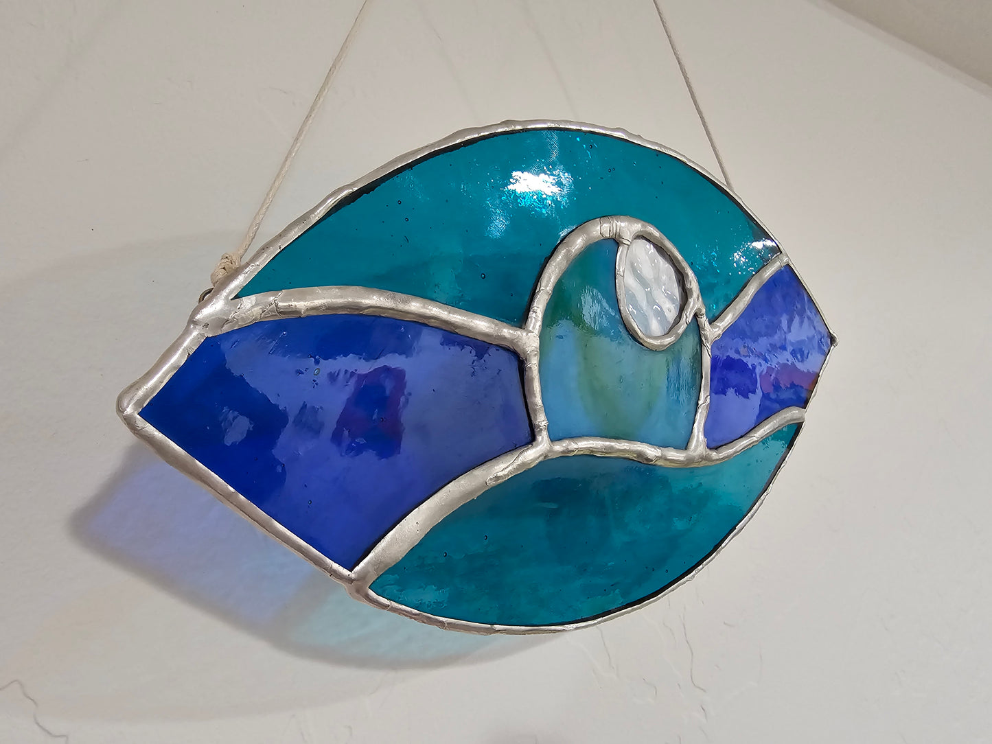 Ocean Eyes Stained Glass Panel