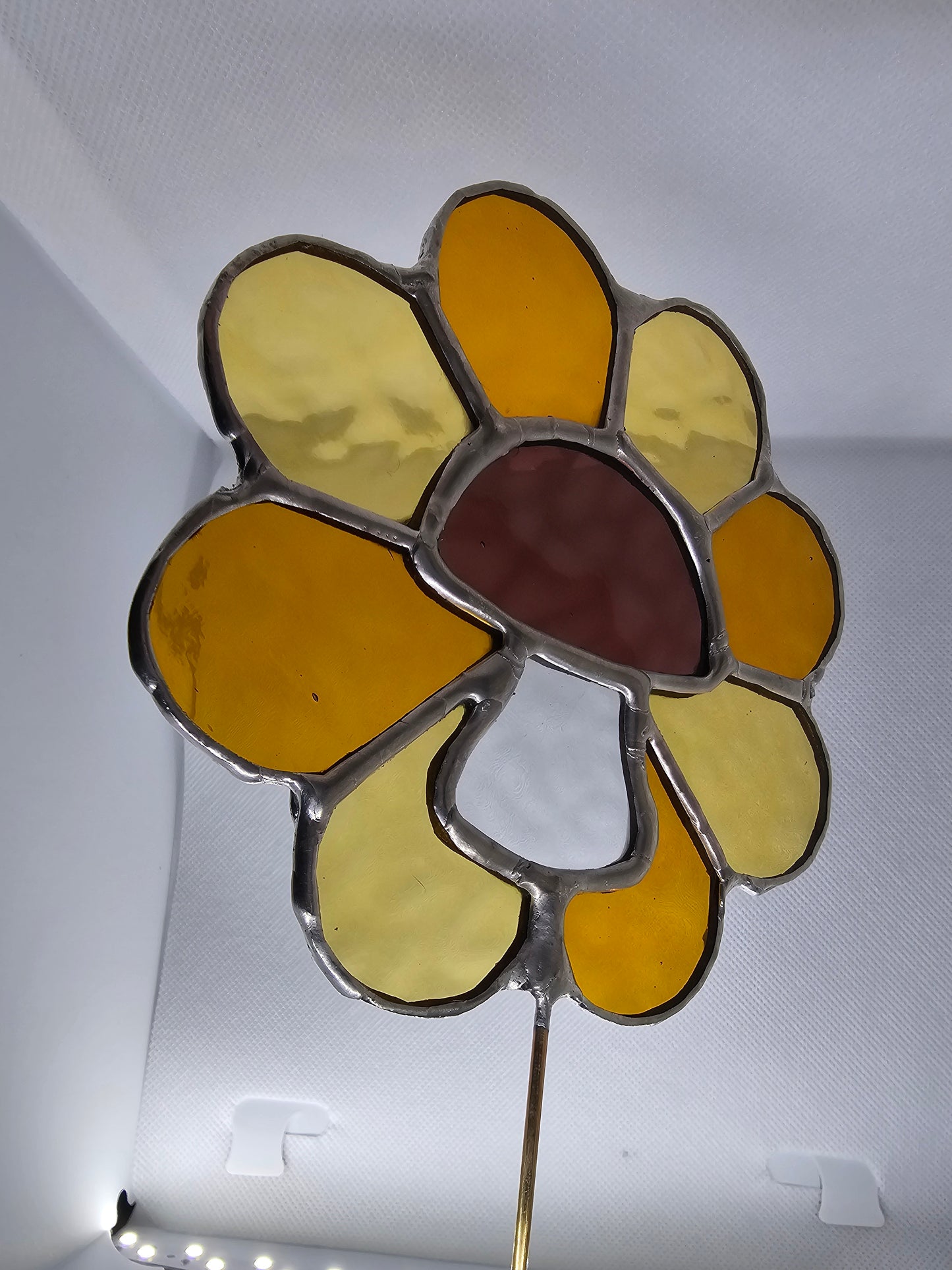 Groovy Mushroom Flower Stained Glass Plant Stake