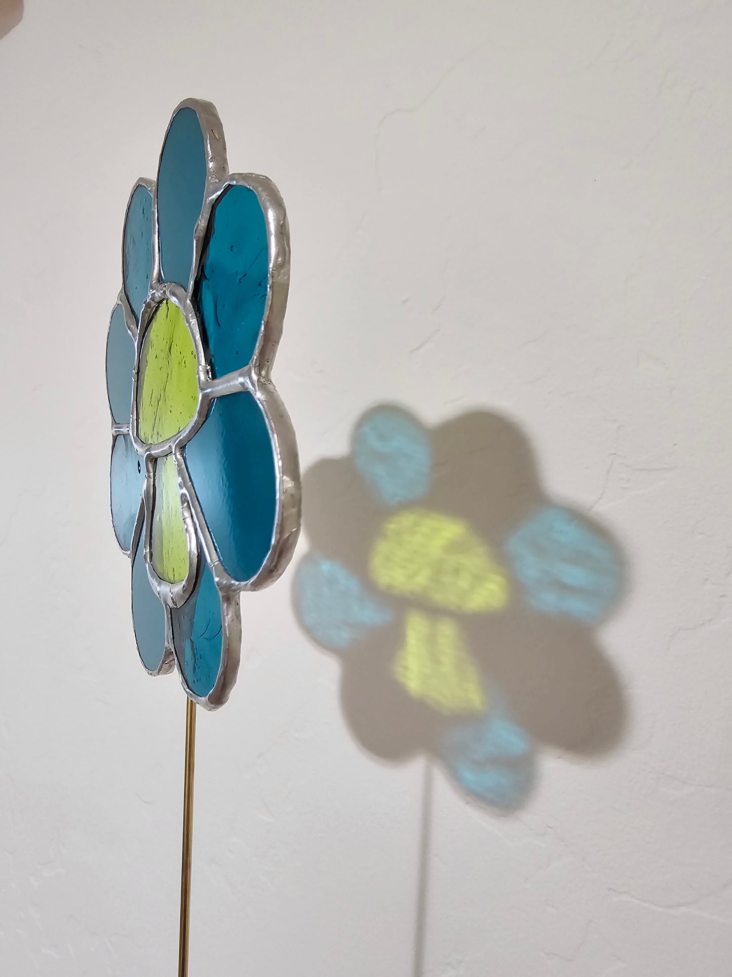 Groovy Mushroom Flower Stained Glass Plant Stake