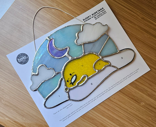 [Hobby License] DIY Sleepy Gudetama Template - Digital Download - Stained Glass Pattern