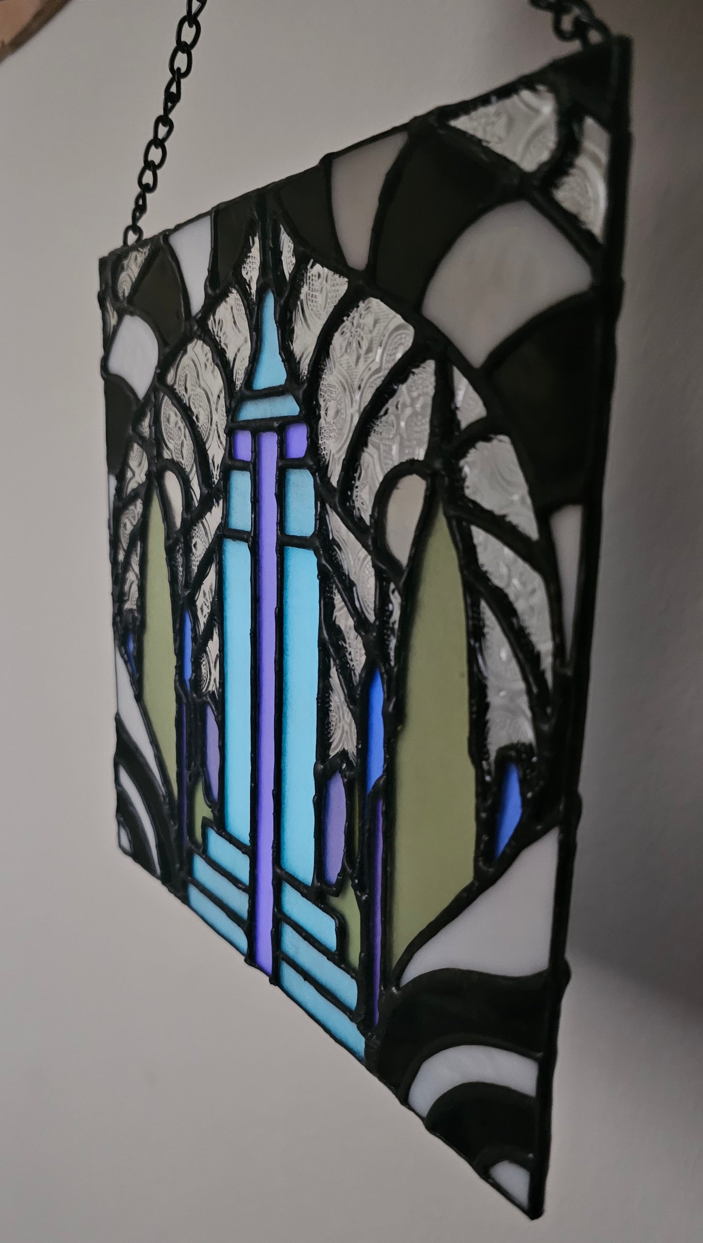 City That Never Sleeps [GLOW-IN-THE-DARK]  Stained Glass Art