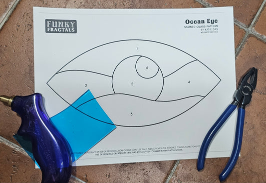 [Hobby License] DIY Ocean Eye Template - Digital Download - Stained Glass Pattern