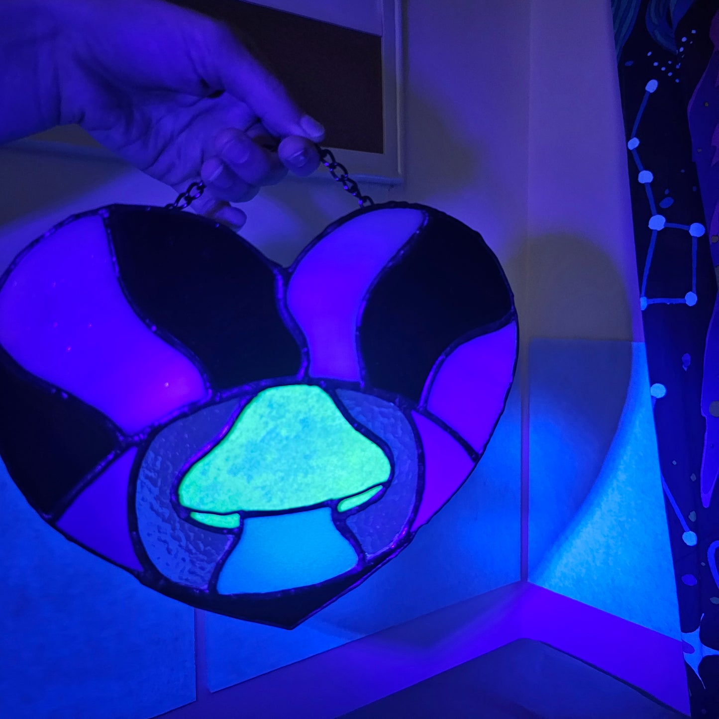 The Lover's Enlightened Eye [GLOW-IN-THE-DARK/Color Changing] - Stained Glass Art