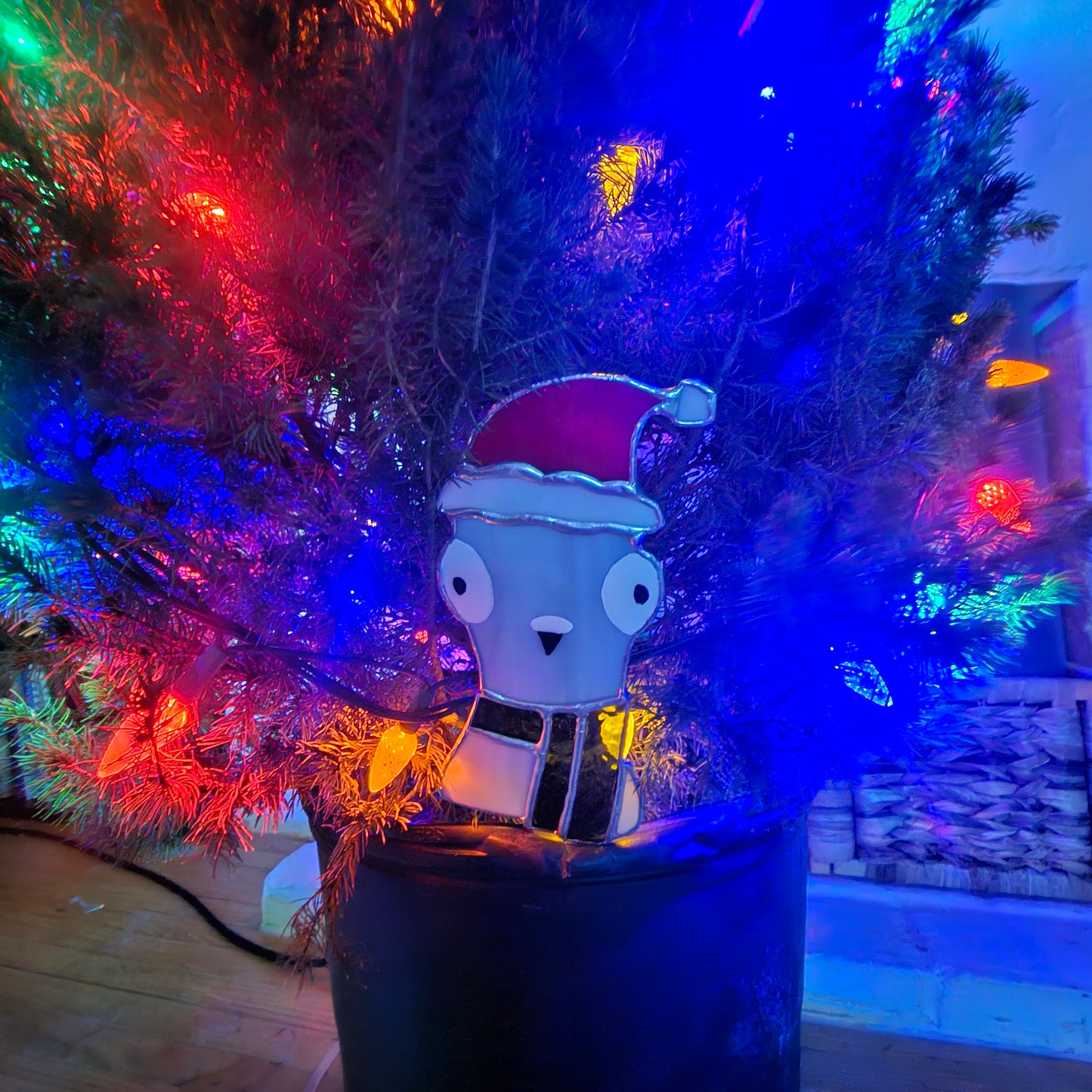 [Hobby License] DIY Santa Pigeon Stained Glass Pattern - PDF Digital Download