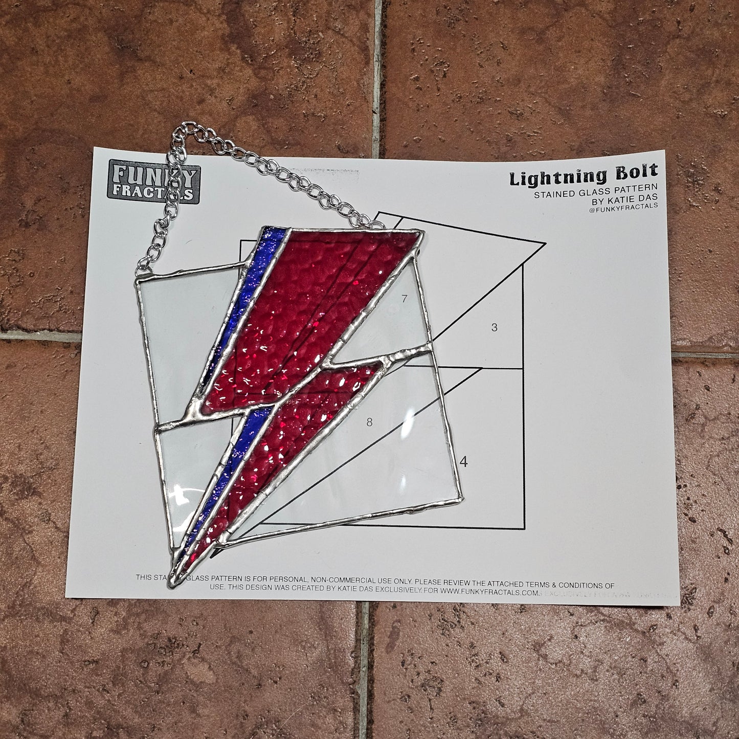 [Hobby License] DIY Lightning Bolt Template - Digital Download - Stained Glass Pattern