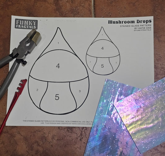 [Hobby License] DIY Mushroom Drops Template - Digital Download - Stained Glass Pattern