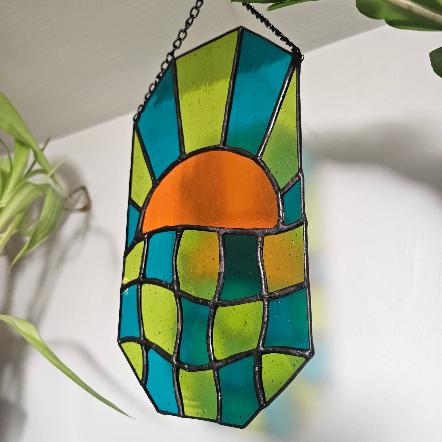 Groovy Sunrise - Stained Glass Panel