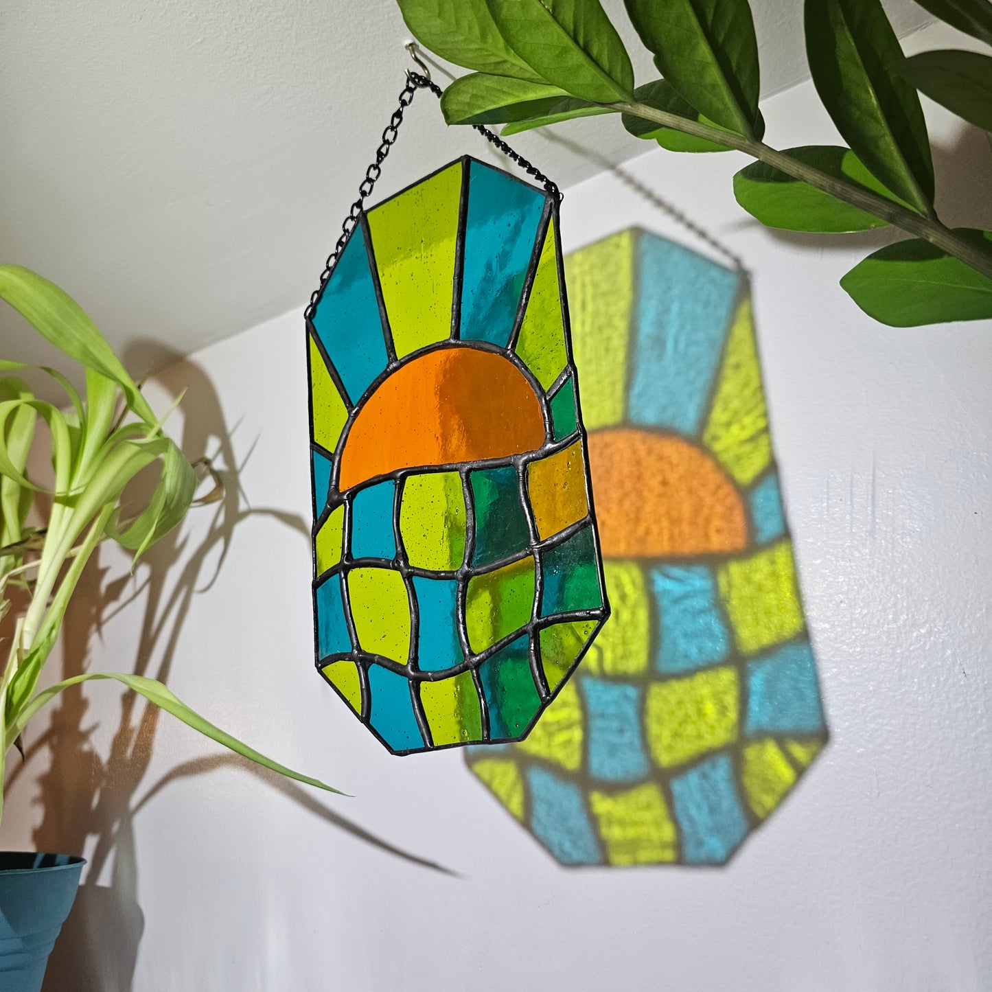 Groovy Sunrise - Stained Glass Panel