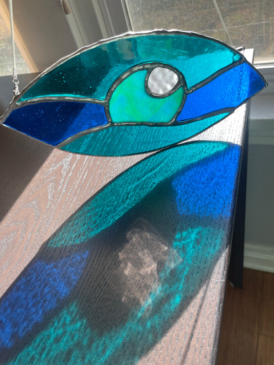 Ocean Eyes Stained Glass Panel