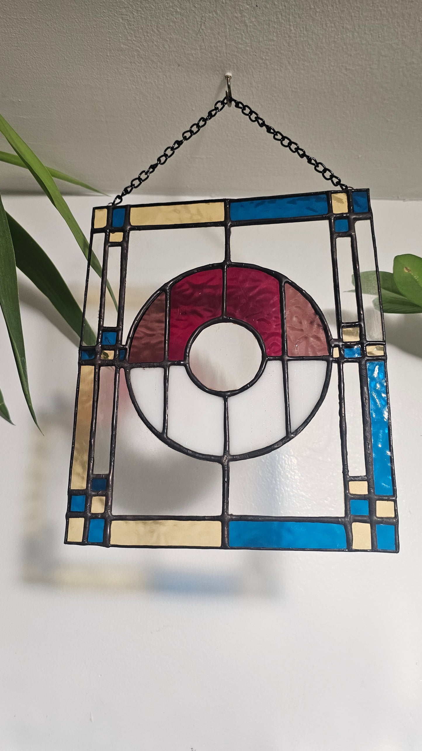 Modern Art Pokeball - Stained Glass Sun Catcher