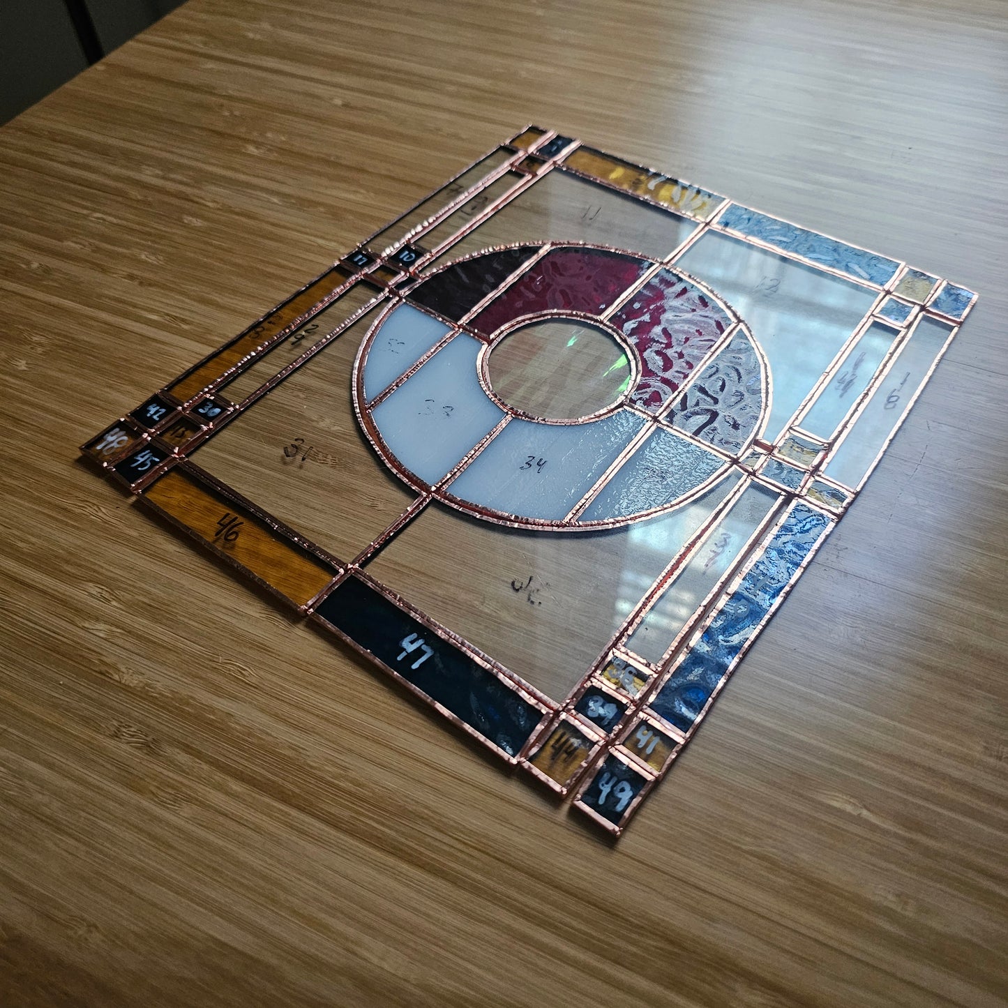 Modern Art Pokeball - Stained Glass Sun Catcher