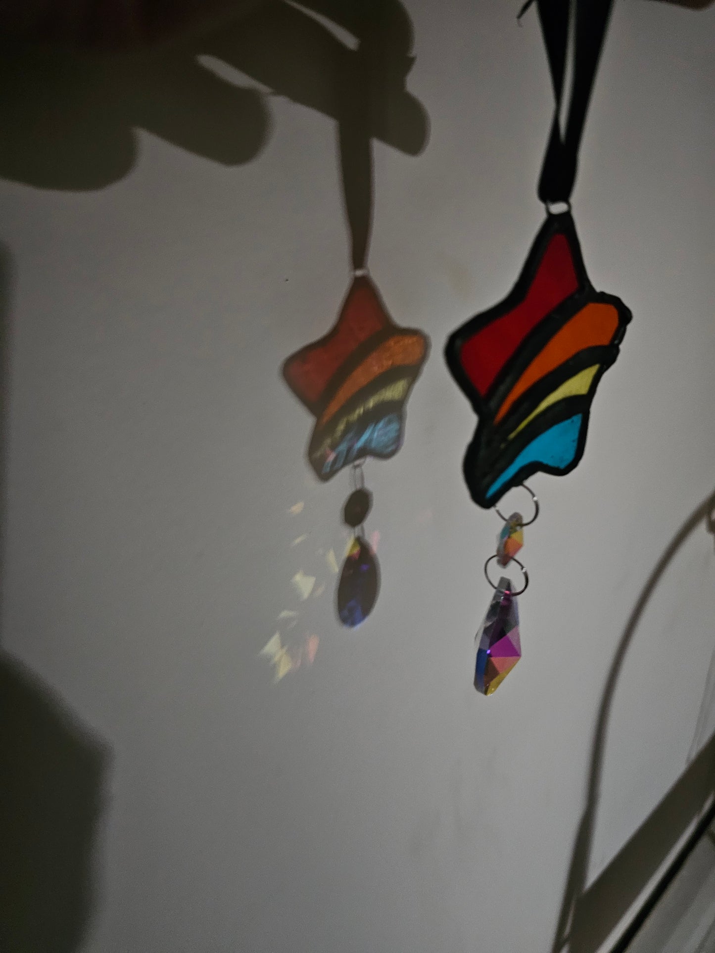 Rainbow Star Stained Glass Sun Catcher