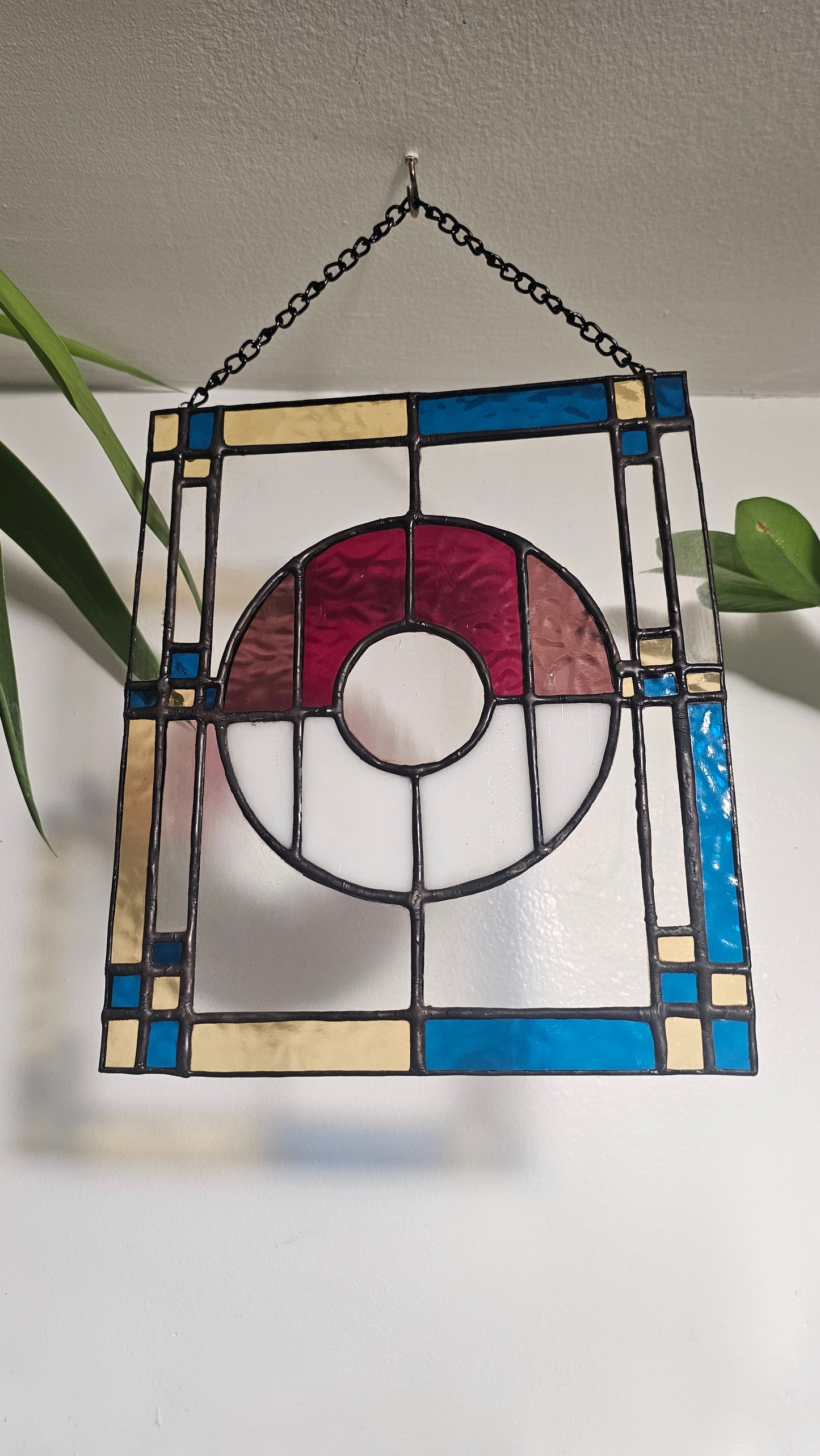 Modern Art Pokeball - Stained Glass Sun Catcher