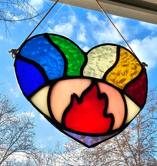 Lover's Enlightened Eye Stained Glass Suncatcher