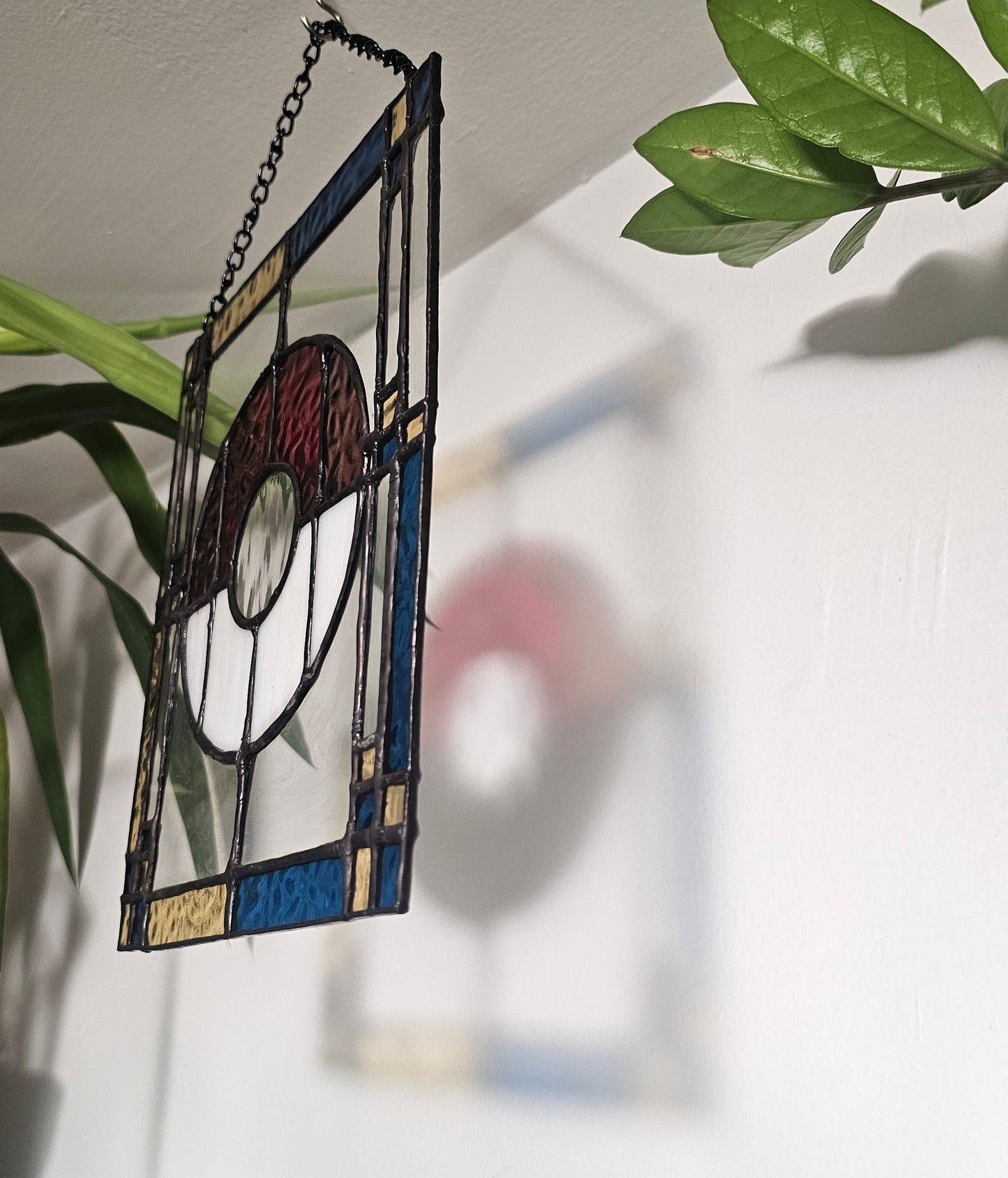 Modern Art Pokeball - Stained Glass Sun Catcher
