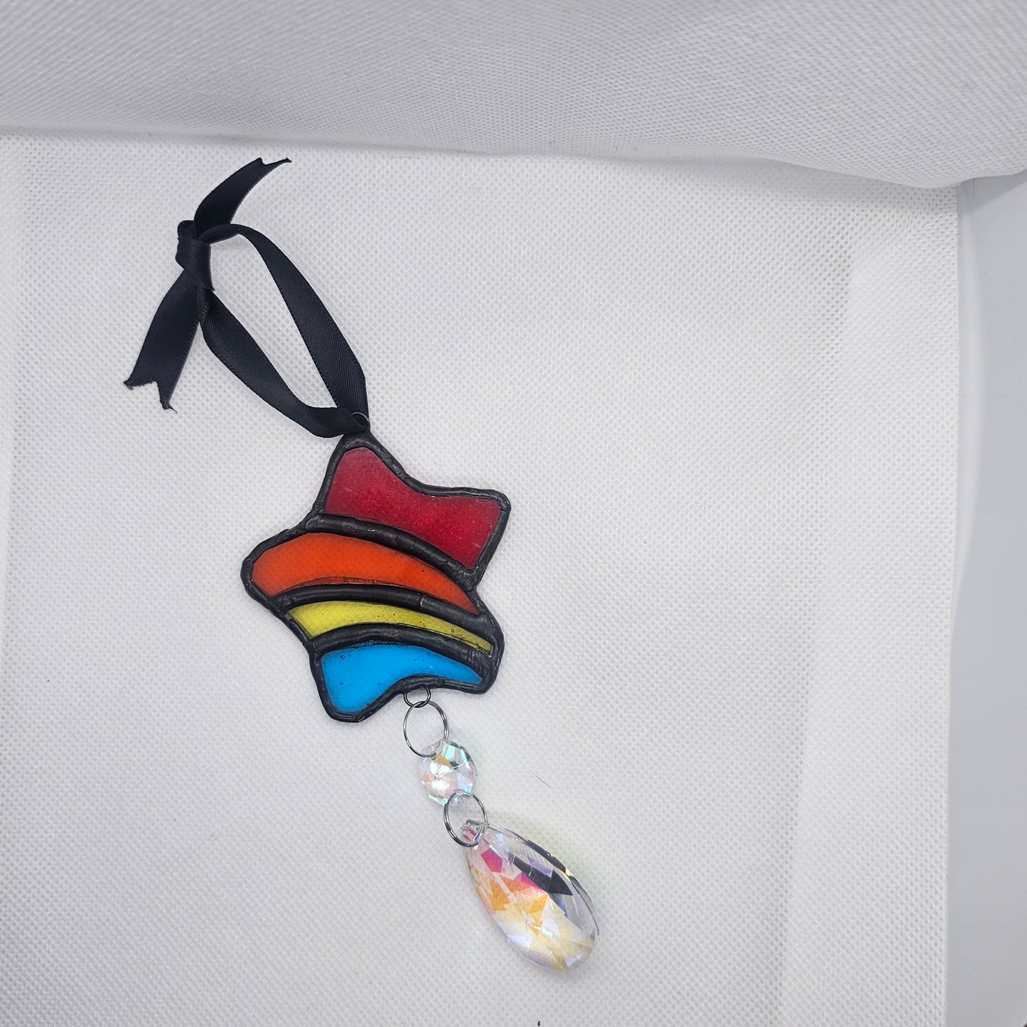 Rainbow Star Stained Glass Sun Catcher
